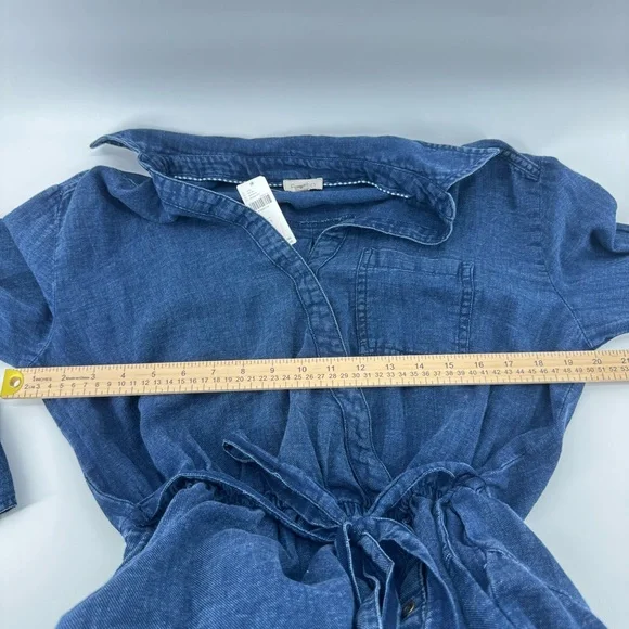 NWT Anthropologie Pilcro V-Neck Wrap Midi Denim cotton Dress Szxs western - Picture 13 of 16